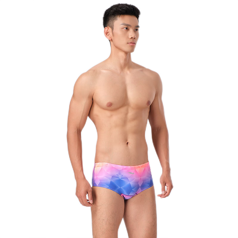 浩沙（hosa）男士三角泳褲漸變色高彈舒適速干專(zhuān)業(yè)訓(xùn)練競(jìng)速抗氯休閑度假防曬 桔紅 3XL