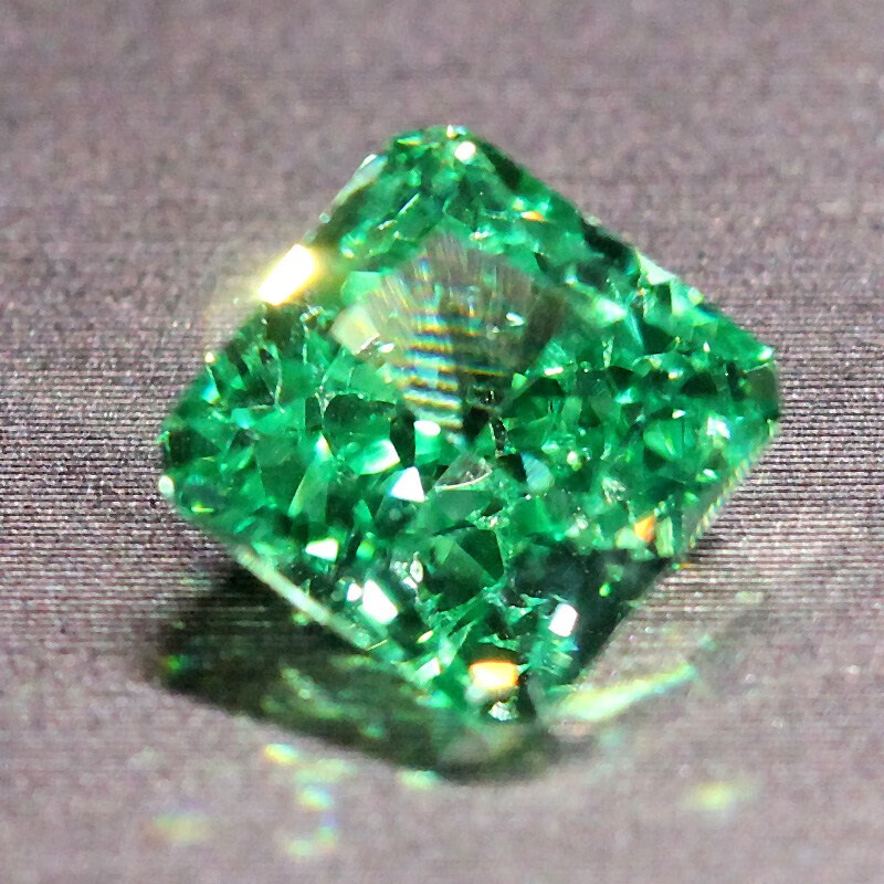 双盈喜正方形金绿宝石翠绿色雷迪恩冰花切割彩宝裸石戒面戒指吊坠两用