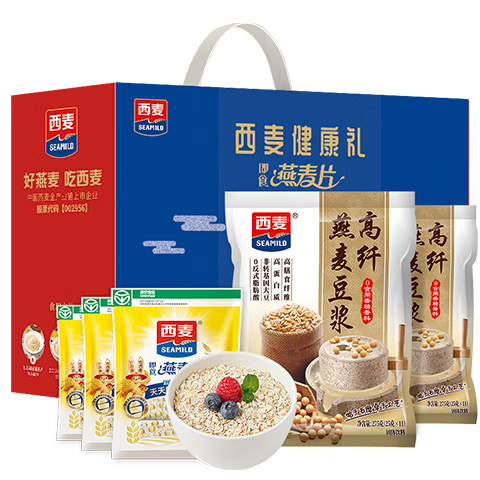 SEAMILD 西麦 健康礼 养生冲饮礼盒 1.075kg（燕麦片+豆浆粉）