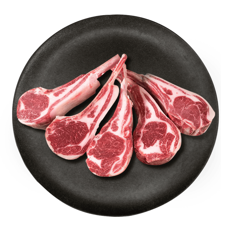 芈羊羊 宁夏滩羊肉生鲜 羔羊肉卷1kg 羊肉片 法式羊排羊杂 火锅烧烤食材 法式羊排8-10支【到手净重1斤】