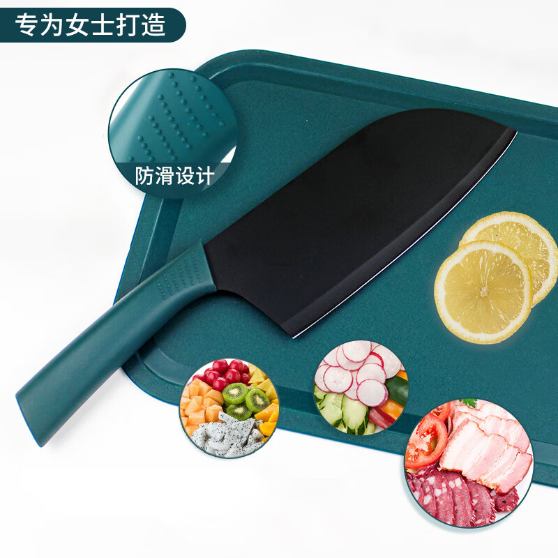 不锈钢菜刀轻便黑刃女士切片刀德国厨师刀厨房切肉切片刀网红菜刀 女士菜刀 黑色