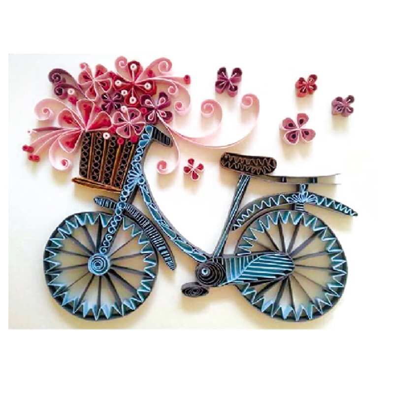 创意手工礼物diy套装材料包工具包手工套装衍纸画初学者 6号底稿 纸条