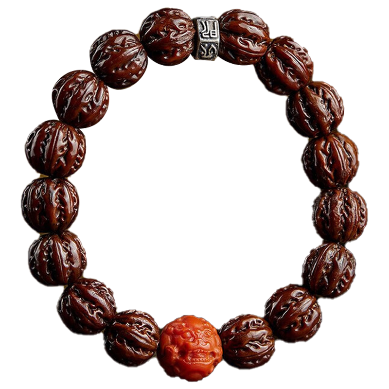 月石緣菩提根手串男佛珠精品貔貅紫金鼠金剛星月菩提盤玩文玩手把件 屬兔-文殊菩薩