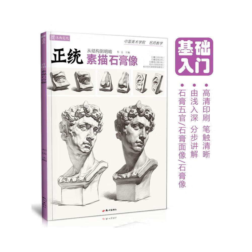 正统素描石膏像 人物头像学五官结构组合画画书籍本照片临摹范本画册