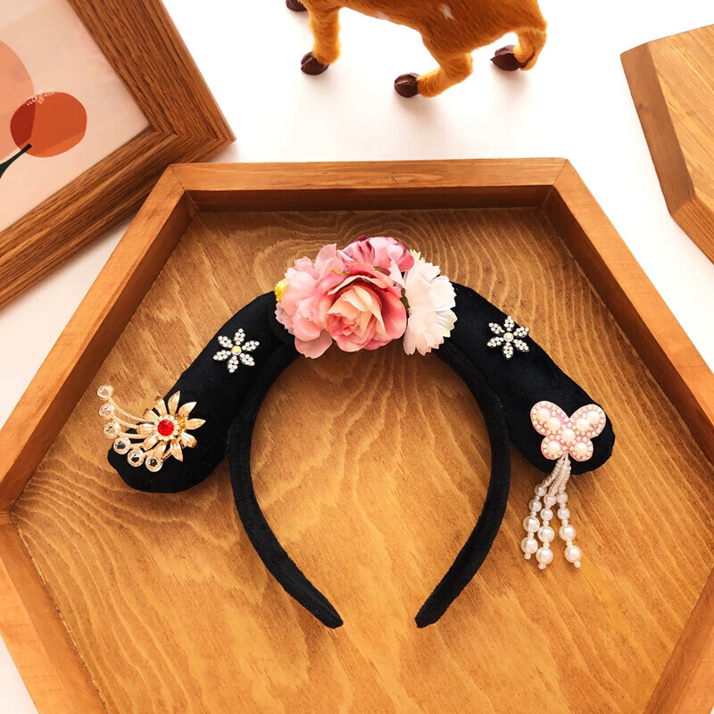 中秋头饰发饰拍照古风宫廷风发箍旗头头箍贵妃格格皇后 贵妃珍珠流苏