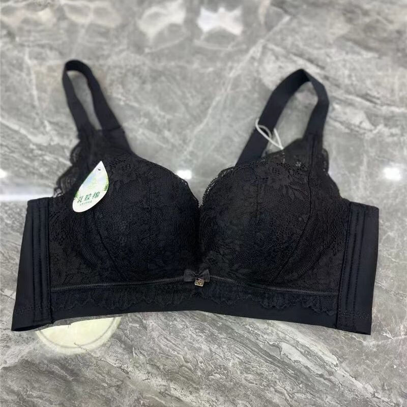 kmka媛柔2069中厚乳胶棉b杯内衣收副乳调整型防下垂性感蕾丝女士文胸