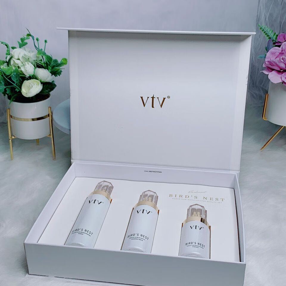 flzxvtv套盒薇缇薇燕窝桃胶套盒装保湿套提亮肤色暗沉三件护肤品 燕窝