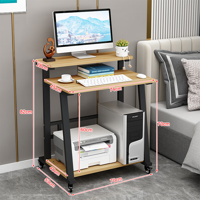 隐明小户型电脑桌台式家用单人60cm简约桌迷你多功能卧室写字桌可移动