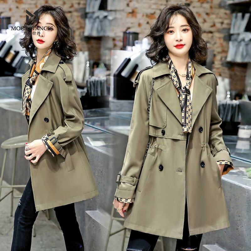 外套女2023春长袖风衣女中长款小个子休闲气质上衣 dmgy2215 图片色 s