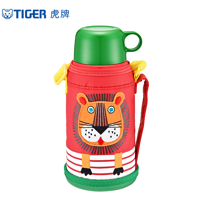 日本tiger虎牌大容量保温杯宝宝儿童水杯不锈钢家用户外保温茶杯夏天保冷杯 MBJ-C06C 小狮子