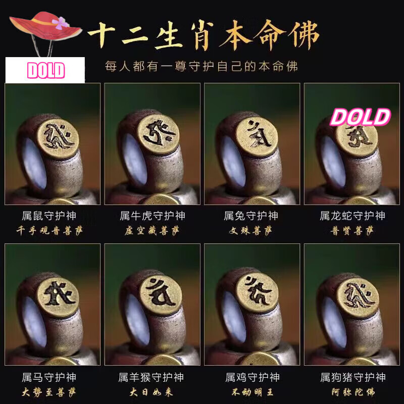配件十二生肖属相本命佛八大守护神心咒梵文隔珠银 生肖鼠千手观音
