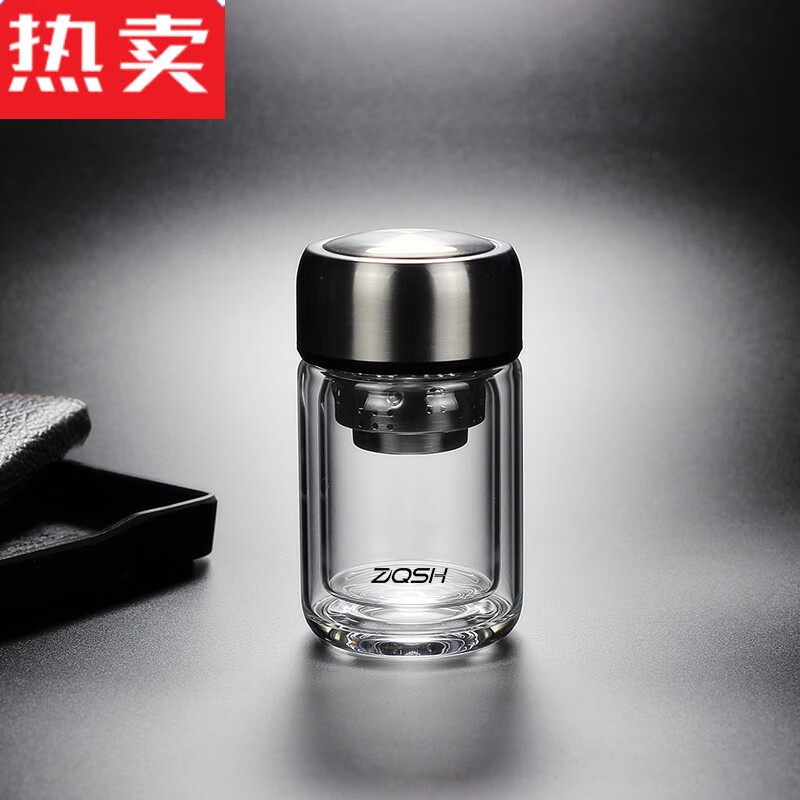 小巧杯子水杯便携可爱女泡茶杯个人专用咖啡杯 钢本色120带过滤网 0ml