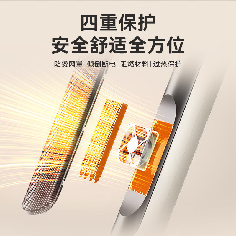 美的(Midea)取暖器家用暖风机智能语音电热取暖升温电暖器智能温控节能速热-B 珍珠白【语音款+遥控器】