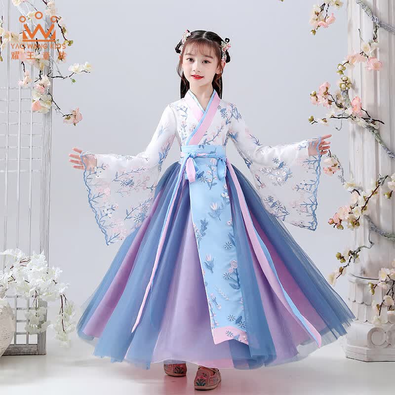 耀王儿童汉服女童春秋古风连衣裙长袖中国风唐装襦裙 YR-WJH2104 150使用感如何?