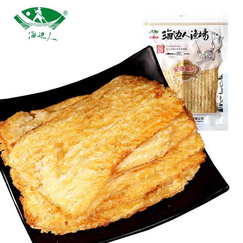 海边人 烤鱼片85g安康鱼片干即食鱼干海鲜零食休闲小吃青岛特产 85g