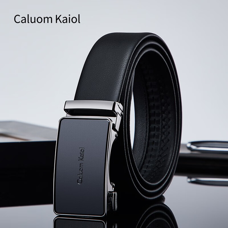 Caluom Kaiol品牌皮带男款2025年最新款真皮自动扣男士腰带圣诞礼物送男友 【专柜礼盒】8066百搭枪扣 115cm -130cm默认随机(可修剪)