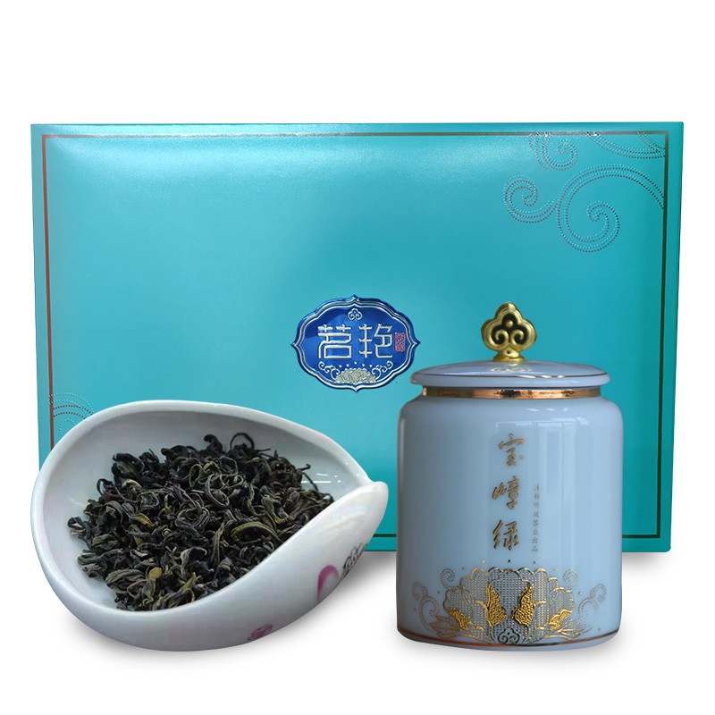 沐林听风 宝嶂绿有机绿茶叶浓香型一级高品质紫金茶茗艳瓷罐礼盒装 送礼佳品 12罐装。