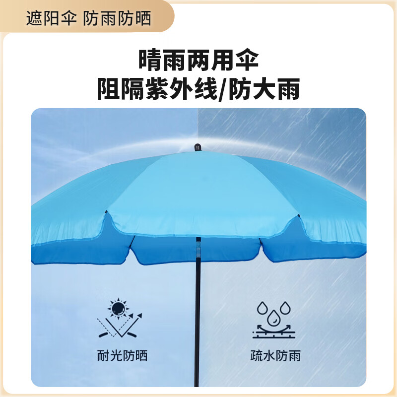 园居者户外遮阳伞大号摆摊伞大型雨伞太阳伞沙滩伞防晒庭院伞大伞 1.6米八股大伞红色