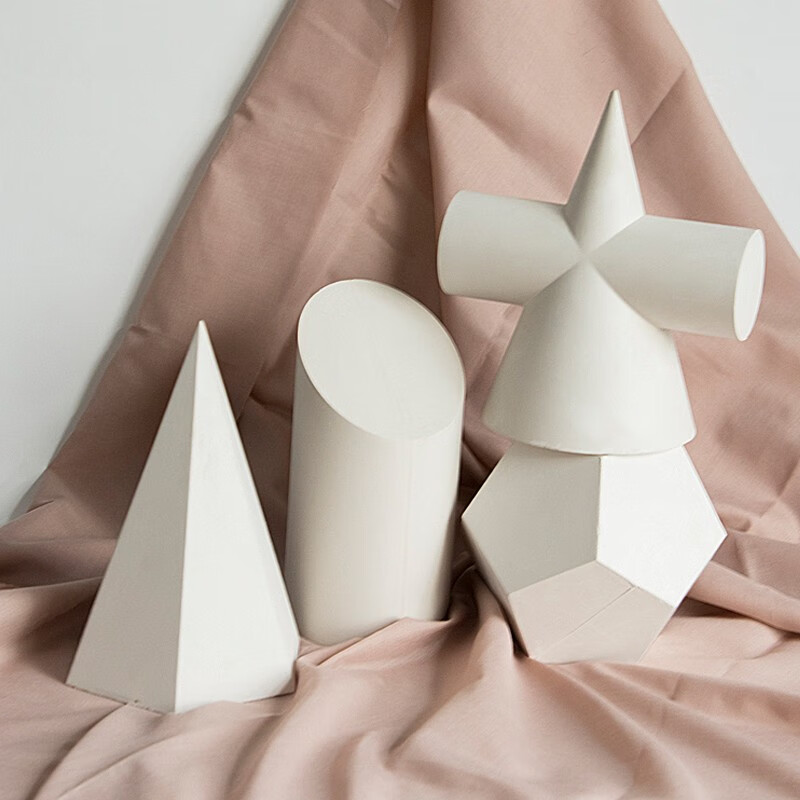 唐帆 素描石膏几何体美术石膏像写生模型学校画室16个大号石膏静物墙