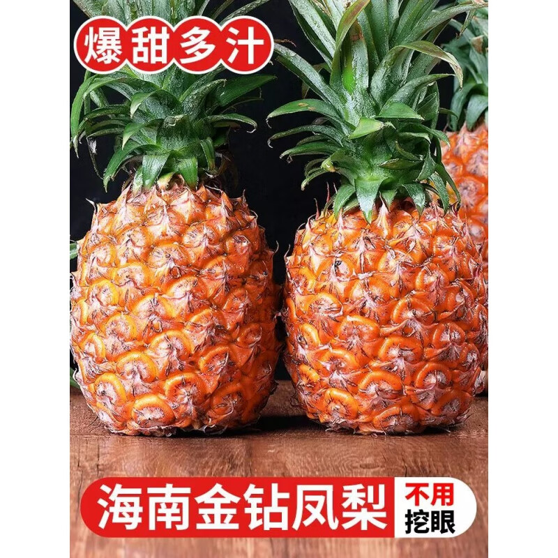 【精选】海南金钻凤梨新鲜应当季2/5/9斤水果香水大菠萝手撕菠萝 2斤