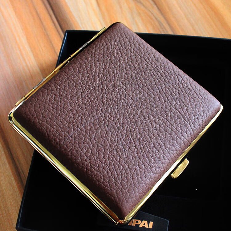 oeing高档奢华真皮烟盒香菸烟盒支装超薄双面真牛皮防潮防压男士礼品