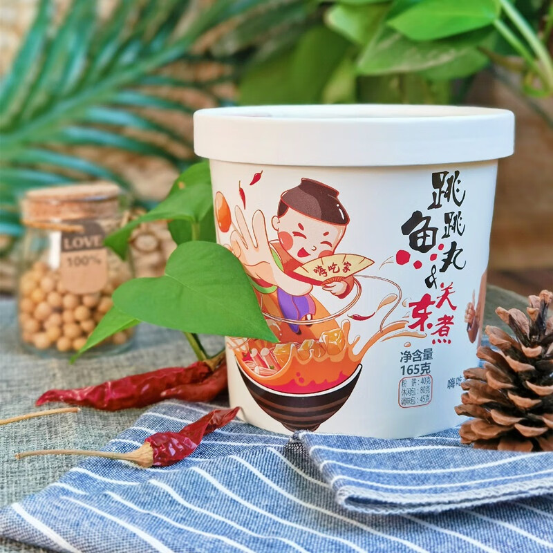 火锅关东煮即食粉丝165g*6桶装早餐冲泡速食懒人食品免煮 跳跳鱼丸