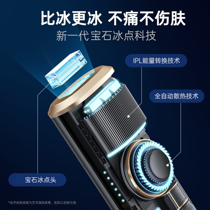 康佳（KONKA）脱毛仪冰点激光 蓝宝石女士男士私处腋下脸部胡子唇毛全身适用剃毛器 生日礼物送女生 全新升级 日用【冰点激光脱毛】