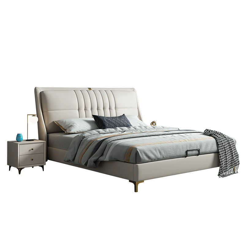 费杰罗 床 皮床卧室双人床现代简约婚床 意式轻奢羊皮绒主卧软靠床家具 222# 1.5m单床