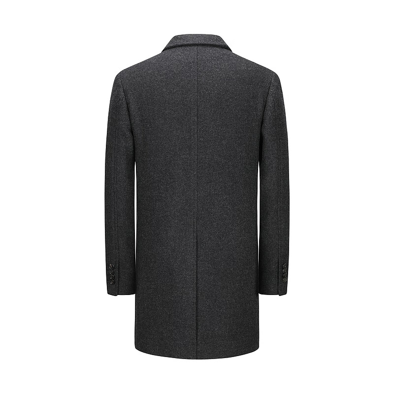 MAYOR男装 冬季全羊毛面料深灰色西服领大衣 深灰 L (175/96A)