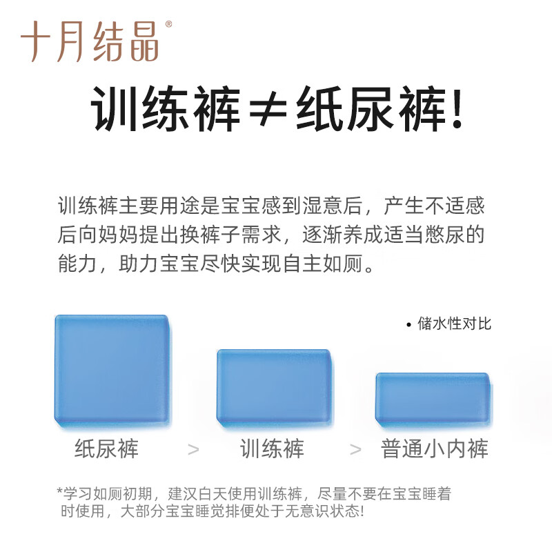 十月结晶婴儿如厕训练裤男女宝宝婴儿透气尿布裤隔尿裤可洗裤戒尿不湿 男宝-印花款 2条装 100码【建议体重12-15KG】