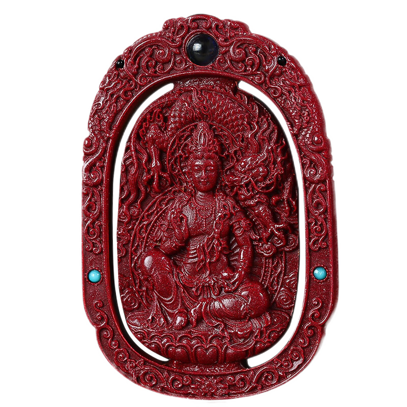 翡可翡可 朱砂吊坠 生肖本命佛 高含量紫金砂男女款十二生肖本命平安转运 生肖马-大势至【挂绳款】