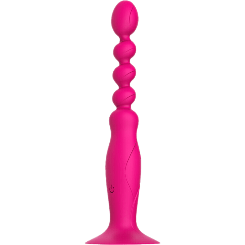 DMM 悦庭后庭吸盘按摩震动器男女用电动肛塞 女用吸盘震动拉珠-红色