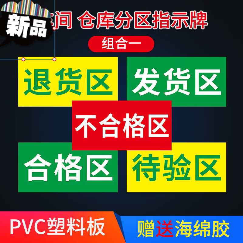 药店仓库仓库区域划分标识牌药品分类墙贴地贴不合格合格退货标志提示
