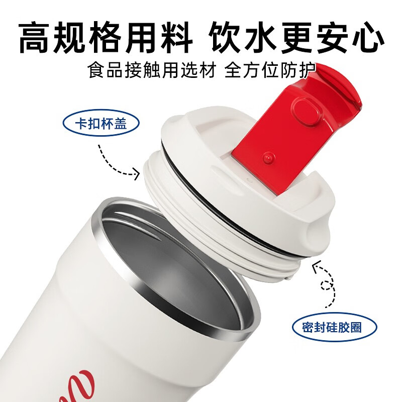 邦达(bangda) (BDQ59)316不锈钢保温杯喝水杯冷水杯车载咖啡杯女学生水杯子 白色470ML