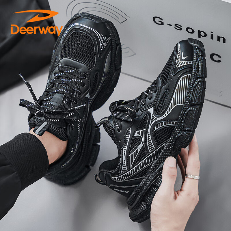 �¶��ݣ�DEERWAY����Ь2025�＾Ь����ʿ�ϵ�Ь���к�������˶��ܲ�Ь ��ɫ 42