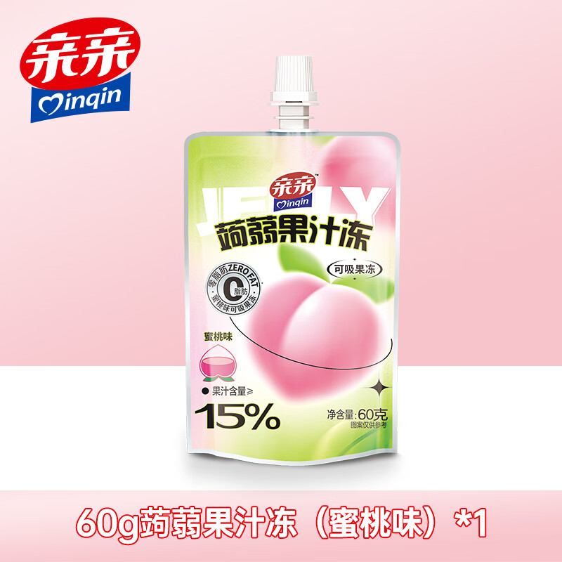 亲亲（Qinqin）蒟蒻吸吸果冻新鲜果汁冻 休闲零食 冷藏口感更佳 5种口味可选 蜜桃味*1支使用感如何?