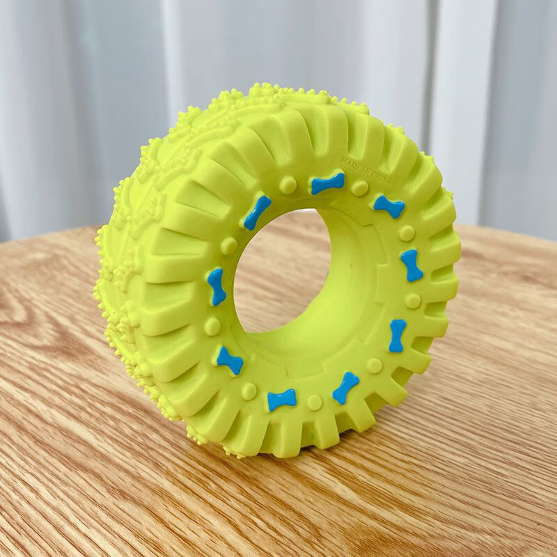 神器柯基小狗宠物独处发声金毛柴犬 绿色-搪胶轮胎[可发声12cm直径