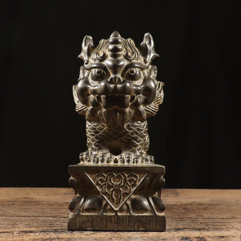 逸石涧 逸石涧仿古石雕天然青石貔貅独角瑞兽年兽家居会所装饰摆件