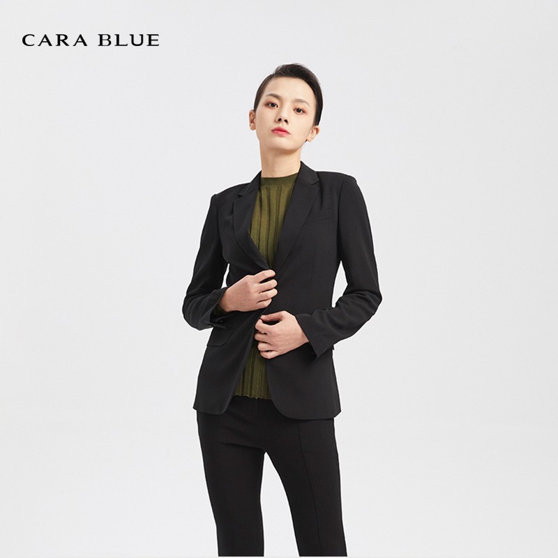 carablue喀啦carablue原创修身西服kc201mwj0054 黑色 as