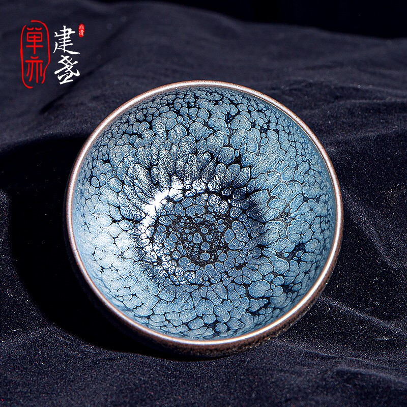 单亦建盏【瑞雪】大师级高档茶杯张国伟主人杯功夫茶具高档教师节礼物 瑞雪