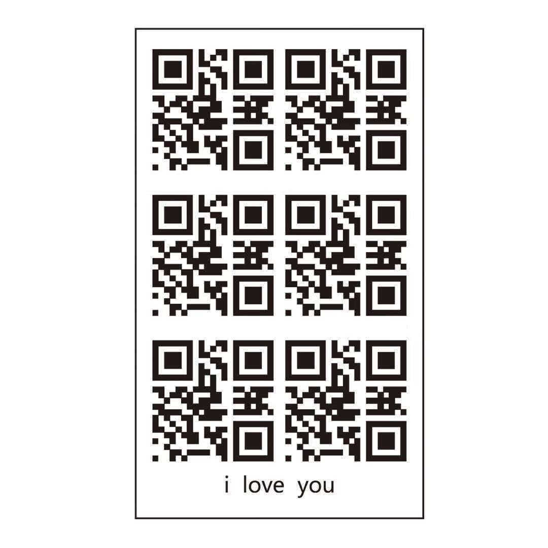 朵安芬能扫 扫出来是 i love you我爱你 创意表白纹身贴二维码6个/张