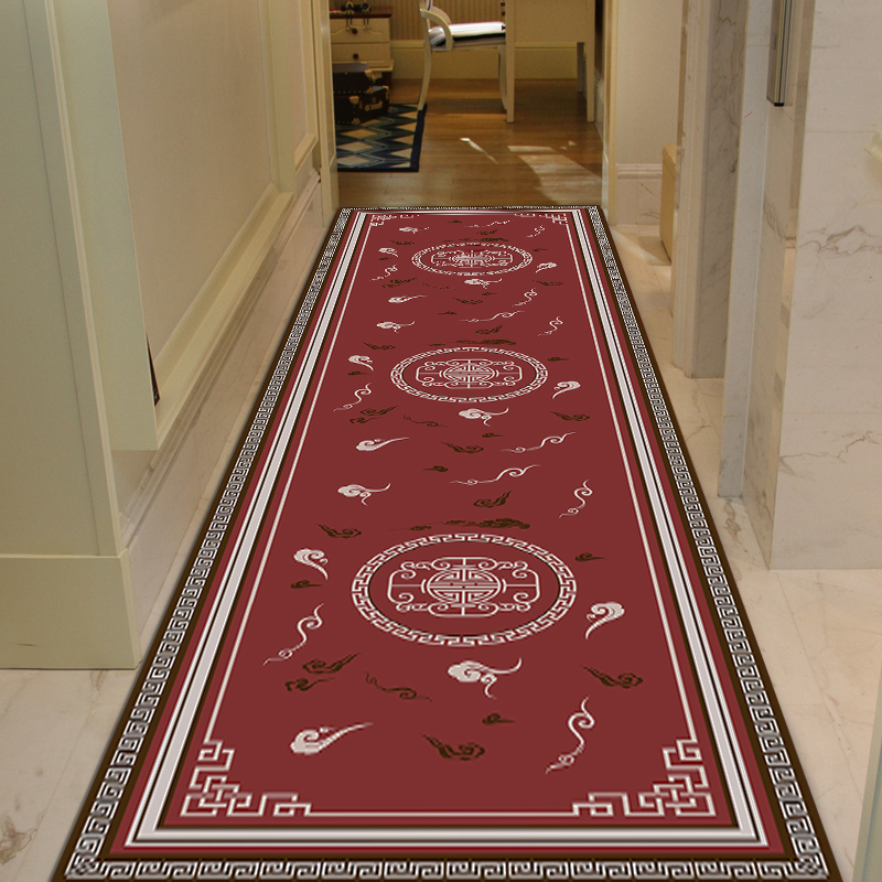 地毯过道入户地毯楼梯家用卧室客厅床边毯定制 中式走廊02 1平方价格
