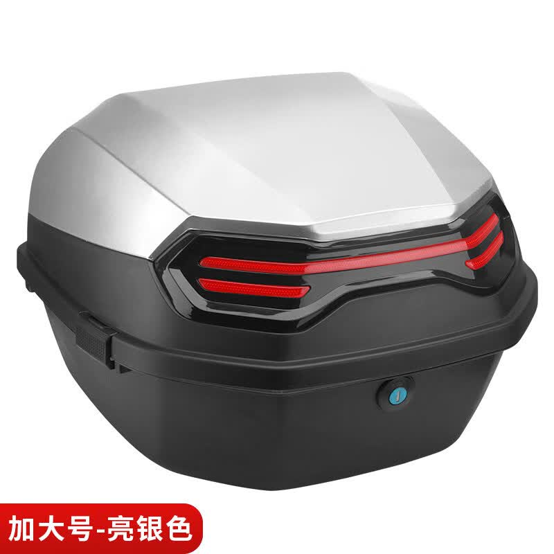 适用雅迪电动车后备箱 电动车后备箱通用爱玛雅迪台铃加厚大号电瓶车踏板摩托车尾箱 加大号探索者MAX-银白【含安装配件】怎么样,好用不?