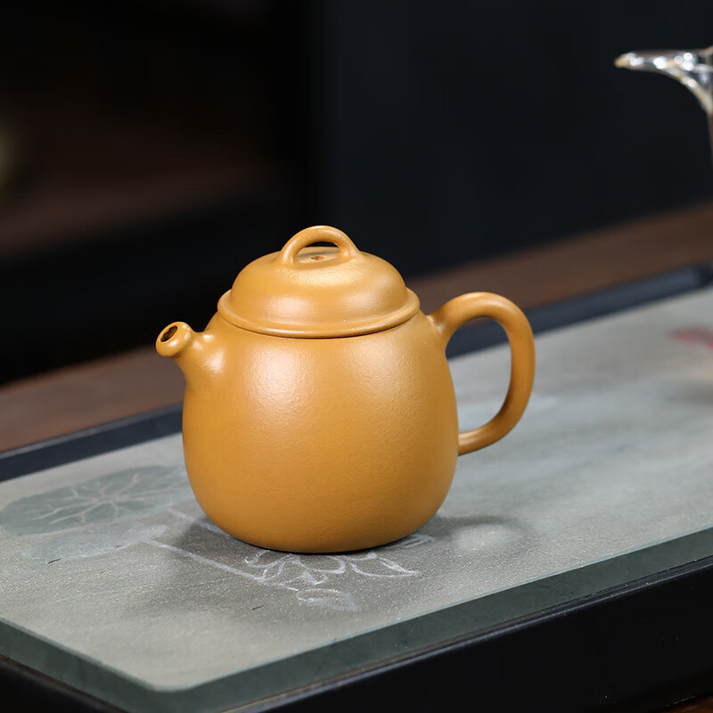 夏茗堂(xiamingtang)宜兴李丽华紫砂壶原矿金黄朱泥嘟嘟嘴憨壶创意