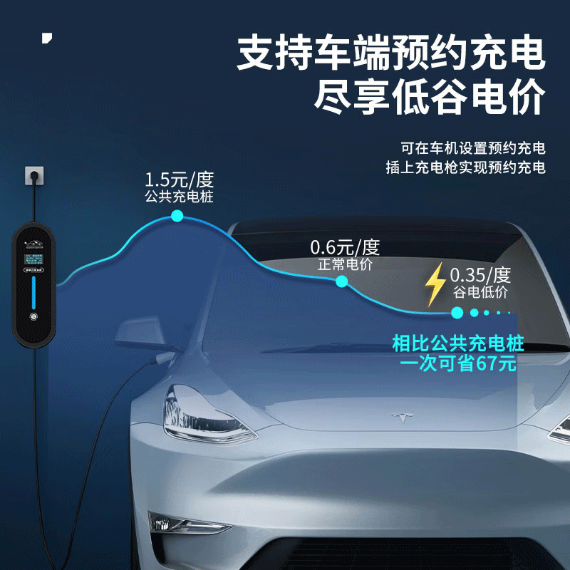 航欢小鹏MONA M03充电枪便携式随车充家用免接地线充电器7KW充电桩 小鹏MONA-M03【标准款】 3.5KW 【电流可调/充满自停】3米线