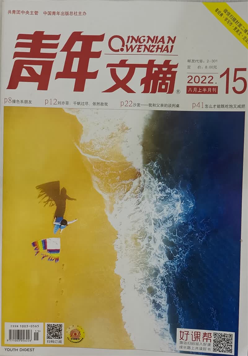 青年文摘 2022年8月上下合刊 套装 文学文摘期刊 中学生作文素材课外阅书籍 京东自营