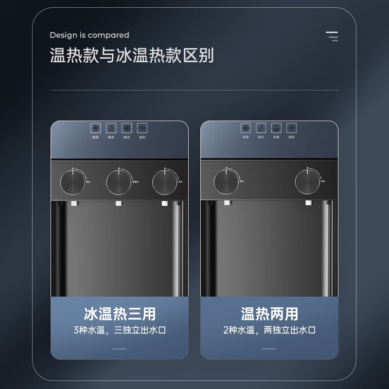 美菱（MeiLing）  饮水机下置式家用白色立式温热型/冷热型快速加热下置水桶饮水器 旋钮出水—天青蓝丨 温热型