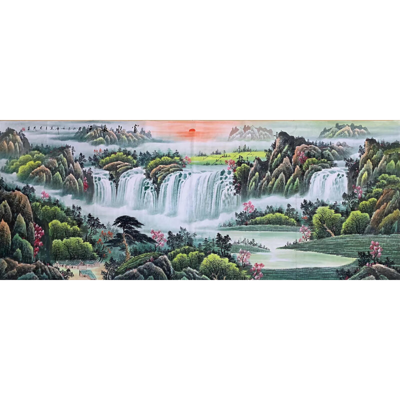 《富水长流》尺寸240x98小八尺作者李忠民