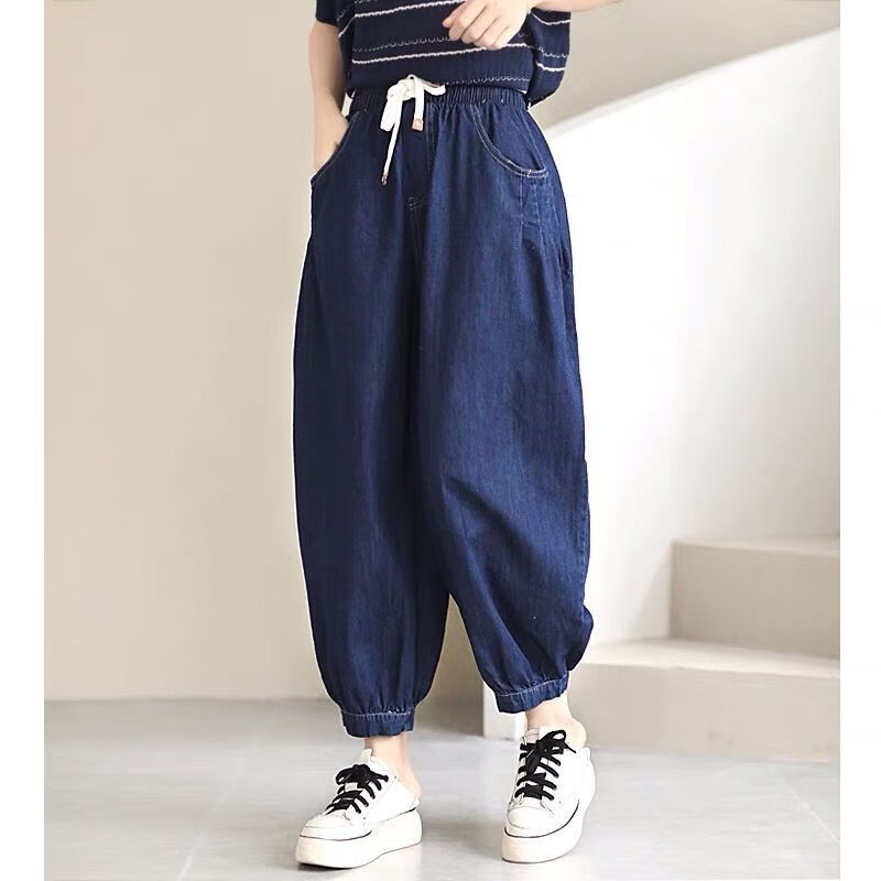 宁述适合胖子穿的裤子宽松牛仔裤胖子加大萝卜裤胖mm大码加绒牛仔裤