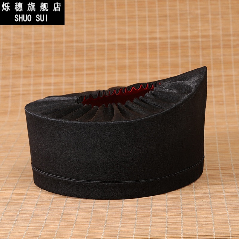 道士帽混元巾布面全真道帽道教用品手编混元巾道家帽 布面黑色 54